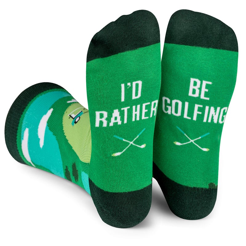 Lavley I'd Rather Be Golfing Socks â€“ Funny Gift for Golf Lovers â€“ Great for Dad, Husband, Grandpa, Brother, or Uncle â€“ Novelty Socks for Men â€“ One Size Fits Most - Image 1
